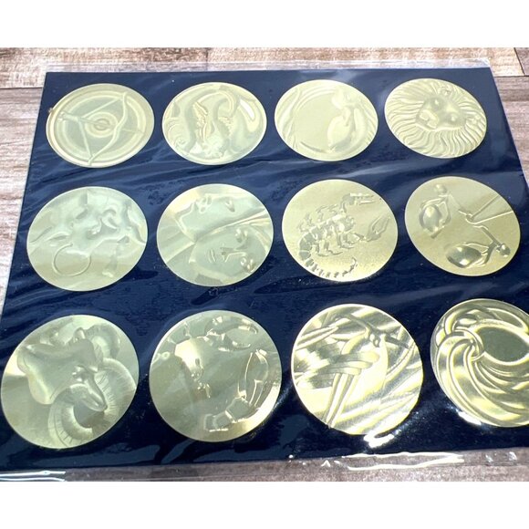 Gold Metallic Zodiac & Celestial Themed Stickers 24 Count - Picture 2 of 2